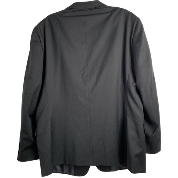 Joseph Abboud Mens Jet Black Blazer Jacket Size 48R Wool Super 110s 8905 - Picture 9 of 10